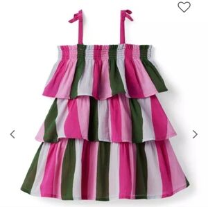 Jaine and Jack Cotton Striped Gauze Tiered Lined Ruffle Sleeveless Sundress NWOT